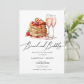 Elegante Pancakes Pink Glitzer Bridal Brunch Einladung (Stehend Vorderseite)