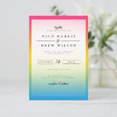 Elegante Pansexual Pride Wedding Einladung (Stehend Vorderseite)
