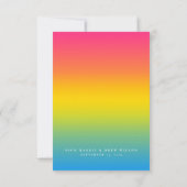 Elegante Pansexual Pride Wedding Einladung (Rückseite)