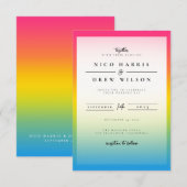 Elegante Pansexual Pride Wedding Einladung (Vorne/Hinten)