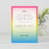 Elegante Pansexual Pride Wedding Einladung (Stehend Vorderseite)