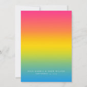 Elegante Pansexual Pride Wedding Einladung (Rückseite)