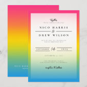 Elegante Pansexual Pride Wedding Einladung (Vorne/Hinten)