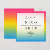 Elegante Pansexual Pride Wedding Save The Date (Vorne/Hinten)