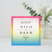 Elegante Pansexual Pride Wedding Save The Date (Stehend Vorderseite)