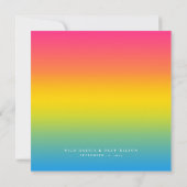Elegante Pansexual Pride Wedding Save The Date (Rückseite)