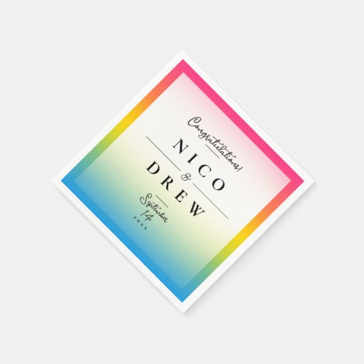 Elegante Pansexual Pride Wedding Serviette (Ecke)