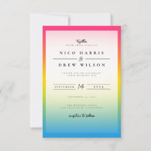 Elegante pansexuelle Pride-Hochzeit Einladung