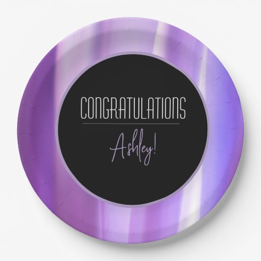 Elegante Papierplatte "Happy Birthday" Pappteller (Vorderseite)