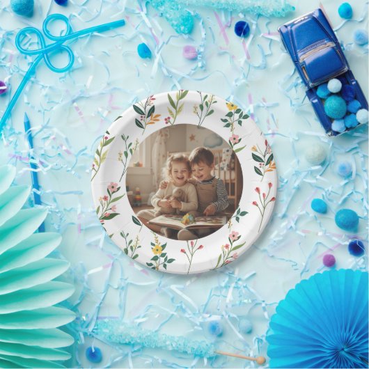 Elegante Papierplatte mit Blumendesign für Partys Pappteller (Party)