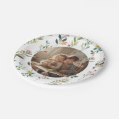 Elegante Papierplatte mit Blumendesign für Partys Pappteller (Schrägansicht)