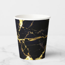 Elegante Papiersorten aus schwarzem und goldenem M Pappbecher