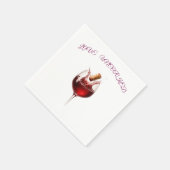 Elegante Papiertücher mit Wein-Spritzer Love Uncor Serviette (Ecke)