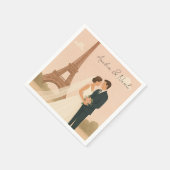 Elegante Pariser Hochzeitsservietten mit Eiffeltur Serviette (Ecke)