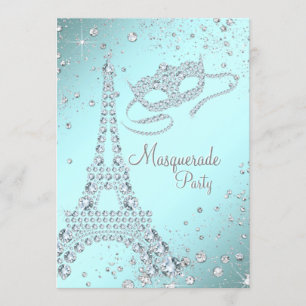 Elegante Pariser Maskenparty Einladung