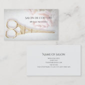 Elegante Pariser Salon Rose Blumenhaar Visitenkarte (Vorne/Hinten)