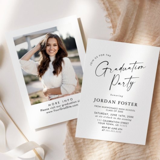 Elegante Partei für den Minimalistischen FOTO Einladung