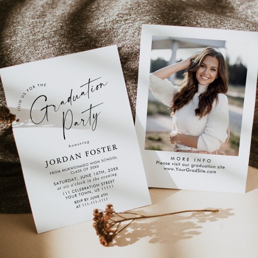 Elegante Partei für den Minimalistischen FOTO Einladung