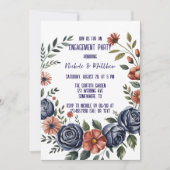 Elegante Partei für Rose und Koralleneinsatz der M Einladung (Vorderseite)