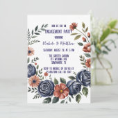 Elegante Partei für Rose und Koralleneinsatz der M Einladung (Stehend Vorderseite)