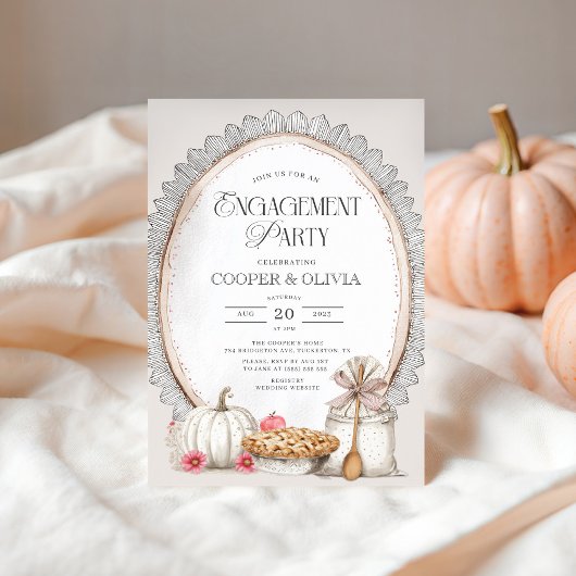 Elegante Partei für Vintages Engagement im Herbst Einladung