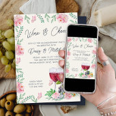 Elegante Partnerschaft für Wein und Käse Einladung