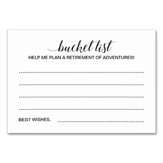 Elegante Party-Eimerkarte Tischnummer (Vorderseite)