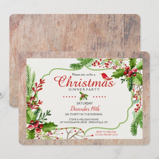 Elegante Party Einladung (Vorne/Hinten)