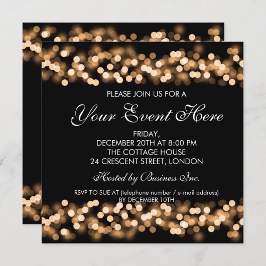 Elegante Party Einladung (Vorne/Hinten)