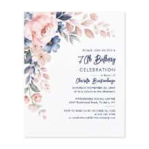 Elegante Party Einladung 70. Geburtstag Pink