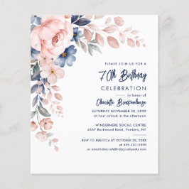 Elegante Party Einladung 70. Geburtstag Pink