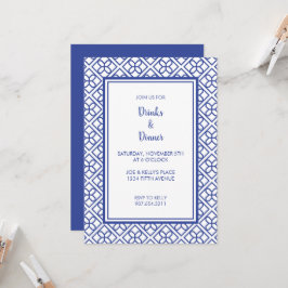 ELEGANTE PARTY EINLADUNG BLAU UND WEISS