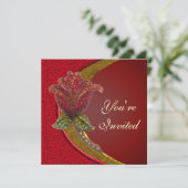 Elegante Party Einladung der jüdischen Rose (Stehend Vorderseite)