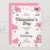 Elegante Party Einladung des modernen Valentinstag (Vorne/Hinten)