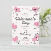 Elegante Party Einladung des modernen Valentinstag (Stehend Vorderseite)