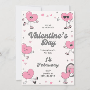 Elegante Party Einladung des modernen Valentinstag