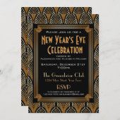 Elegante Party Einladung Des Zwanzigerjahre (Vorne/Hinten)