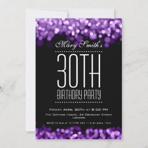 Elegante Party Einladung Funkellicht Lila