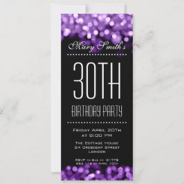Elegante Party Einladung Funkellicht Lila