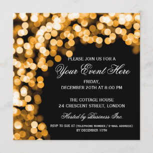 Elegante Party Einladung Funkelnd Schwarz