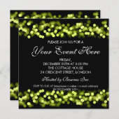 Elegante Party Einladung Green Hollywood Glam (Vorne/Hinten)