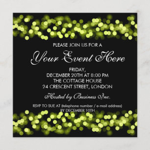 Elegante Party Einladung Green Hollywood Glam