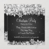 Elegante Party Einladung Winterschneeflocken Schwa (Vorne/Hinten)