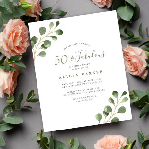 Elegante Party-Einladung zum 50. Geburtstag mit Bu