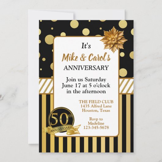 Elegante Party Einladung zum 50. Jubiläum (Vorderseite)