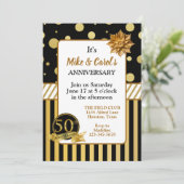 Elegante Party Einladung zum 50. Jubiläum (Stehend Vorderseite)