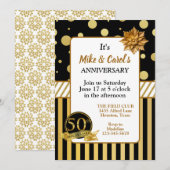 Elegante Party Einladung zum 50. Jubiläum (Vorne/Hinten)