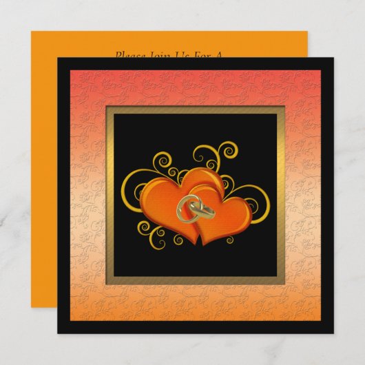 Elegante Party Einladung zum Hochzeitstag (Vorne/Hinten)