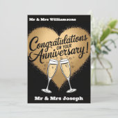 Elegante Party Einladung zum Hochzeitstag (Stehend Vorderseite)