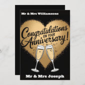 Elegante Party Einladung zum Hochzeitstag (Vorne/Hinten)